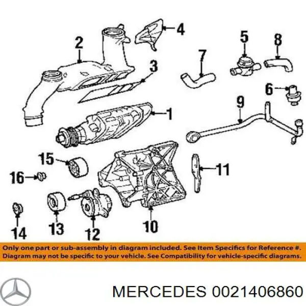 0021406860 Mercedes клапан pcv вентиляции картерных газов