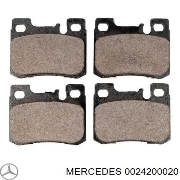 Купить 0024200020 Mercedes Колодки тормозные задние, дисковые