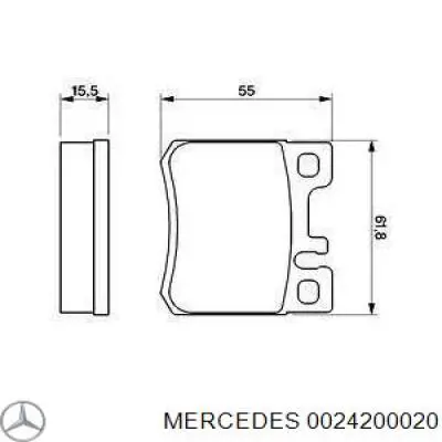 Задние тормозные колодки 0024200020 Mercedes