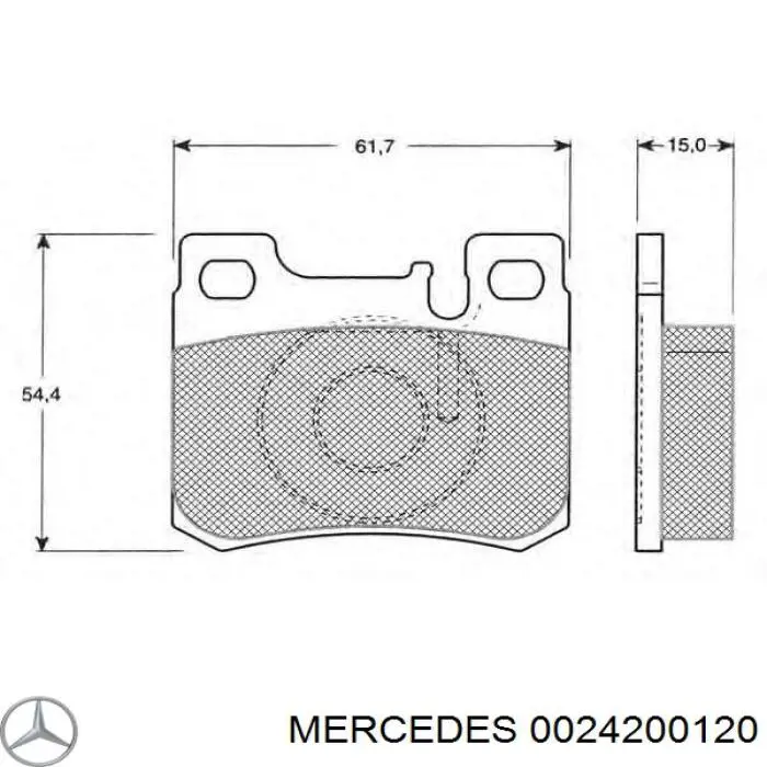 0024200120 Mercedes колодки тормозные задние дисковые