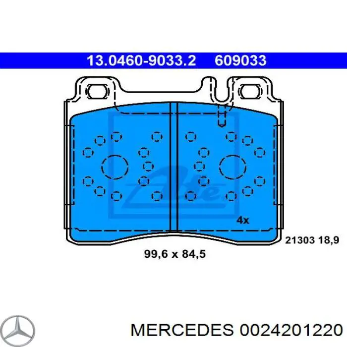 Купить 0024201220 Mercedes Колодки тормозные