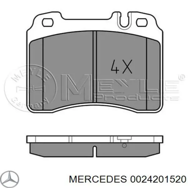 Передние тормозные колодки 0024201520 Mercedes