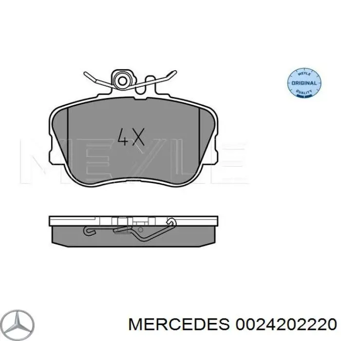 0024202220 Mercedes колодки тормозные передние дисковые