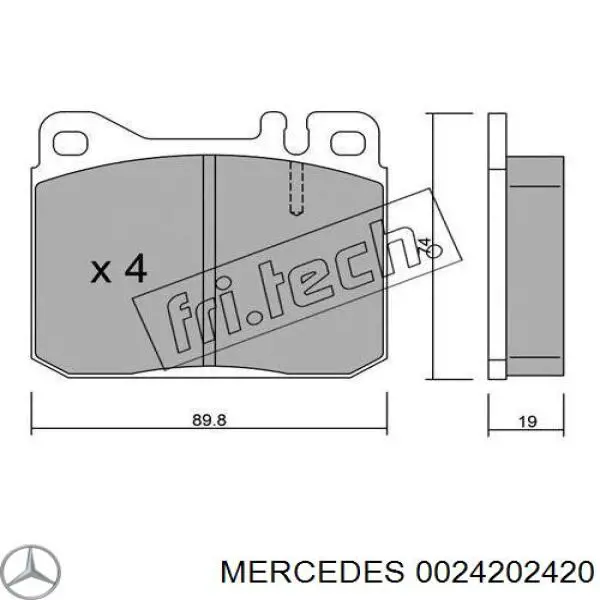 0024202420 Mercedes колодки тормозные передние дисковые