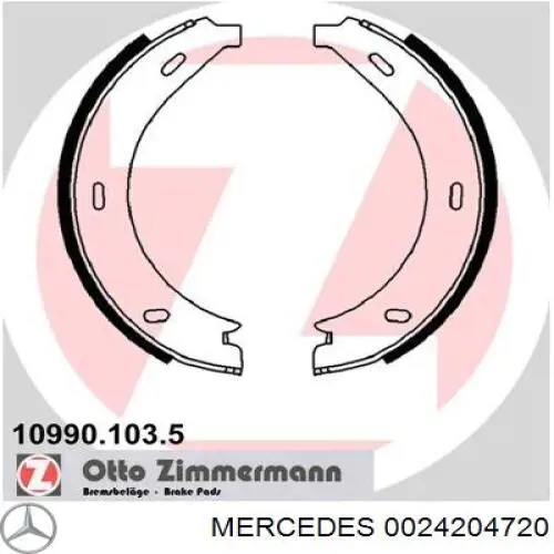 Купить 0024204720 Mercedes Колодки ручника/стояночного тормоза