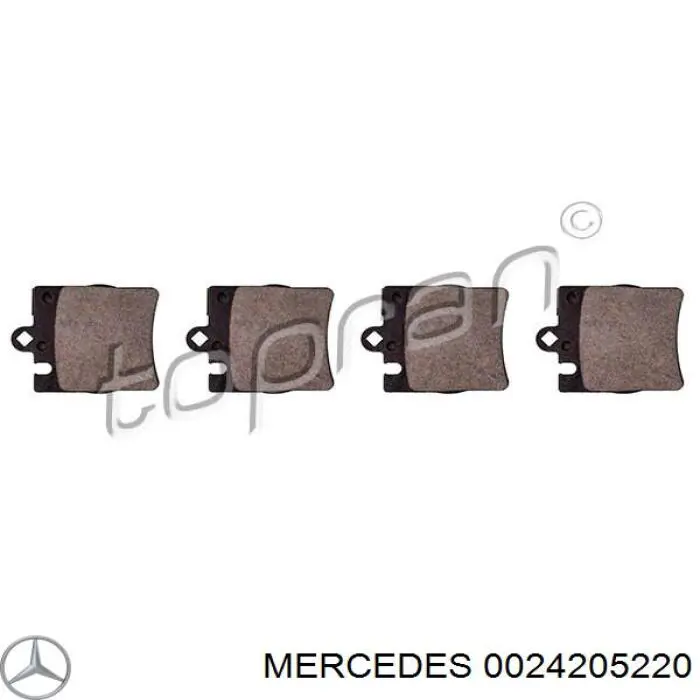 Задние дисковые колодки Mercedes 0024205220