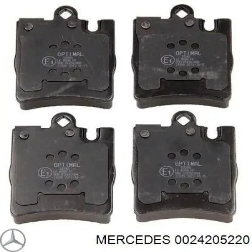 0024205220 Mercedes колодки тормозные задние дисковые