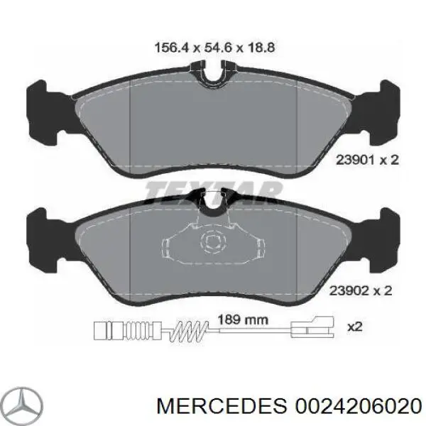 Колодки дисковые  Mercedes 0024206020 цена, от 22.04 USD