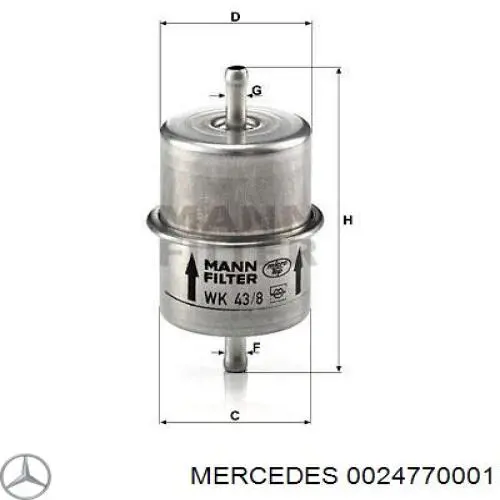 0024770001 Mercedes топливный фильтр