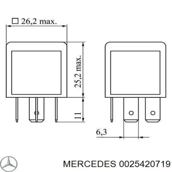 Реле кондиционера 0025420719 Mercedes