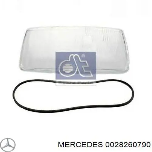 Стекло фары правой Mercedes 0028260790