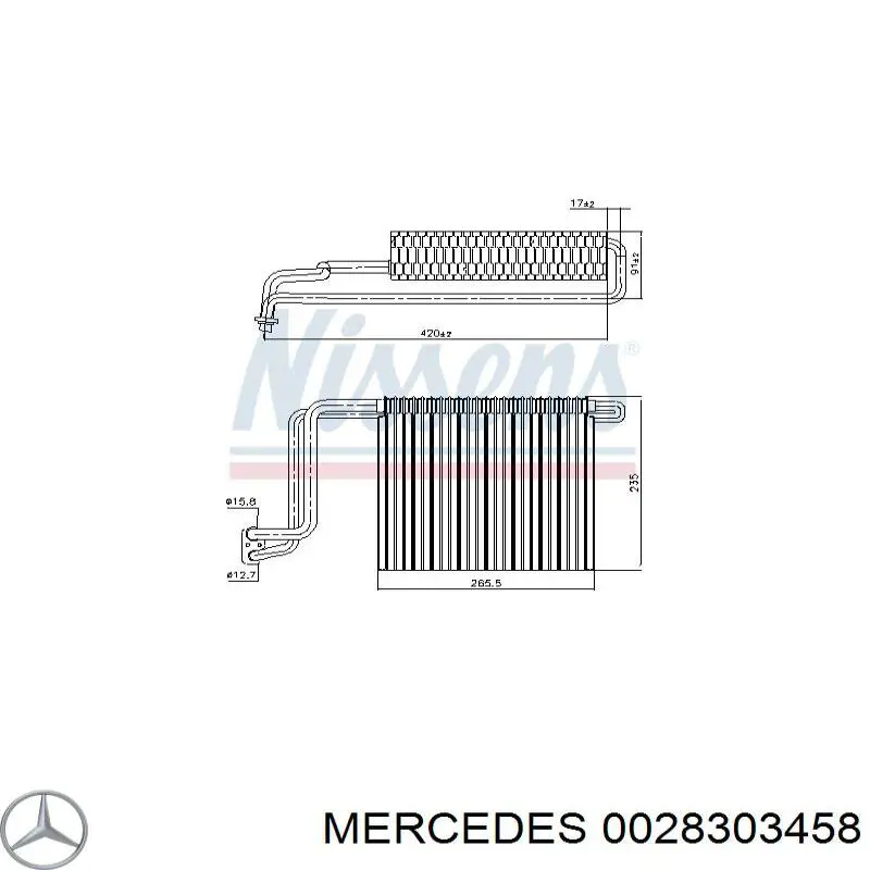 Испаритель кондиционера 0028303458 Mercedes