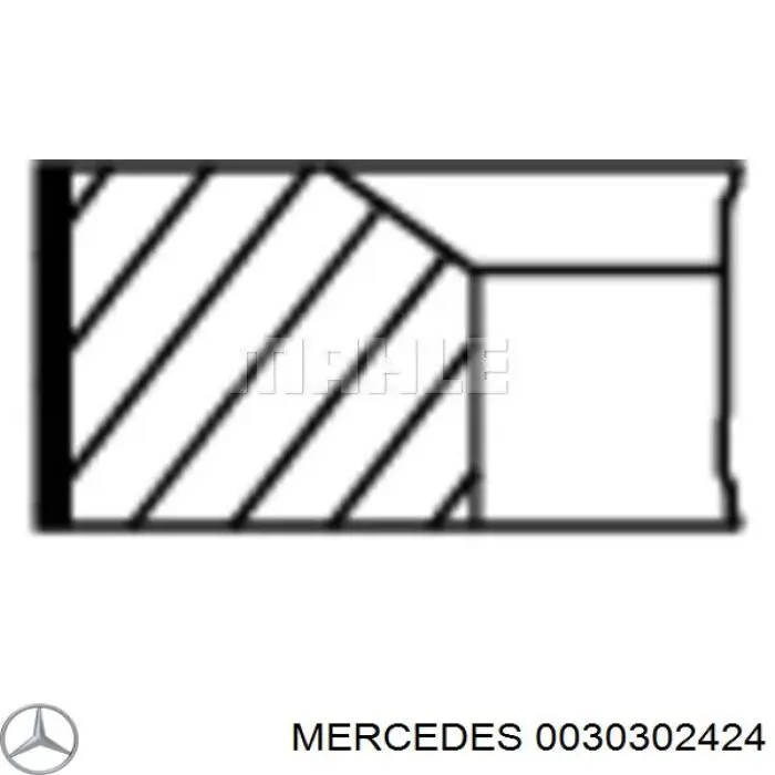 Комплект поршневых колец на 1 цилиндр, стандарт A0030302424 Mercedes