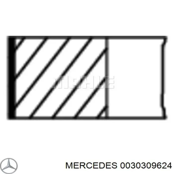 Комплект поршневых колец на 1 цилиндр, 2-й ремонт (+0,50) A0030309624 Mercedes