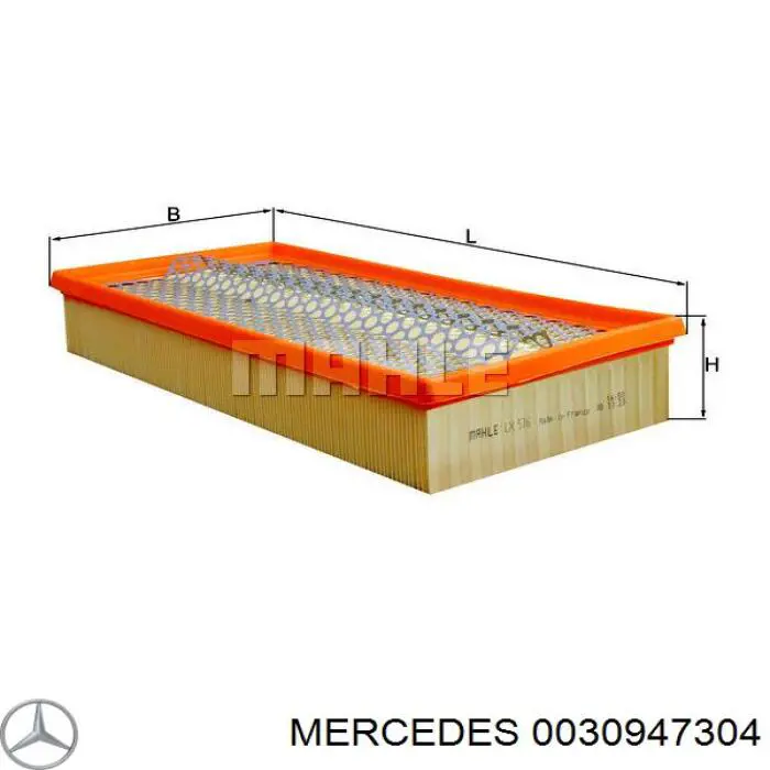 0030947304 Mercedes воздушный фильтр