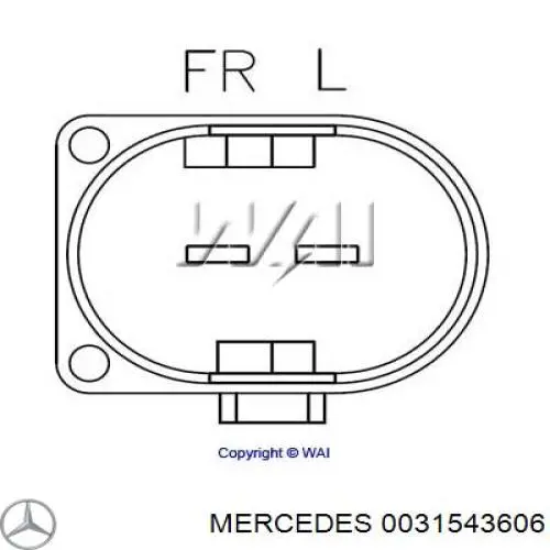 0031543606 Mercedes реле-регулятор генератора (реле зарядки)