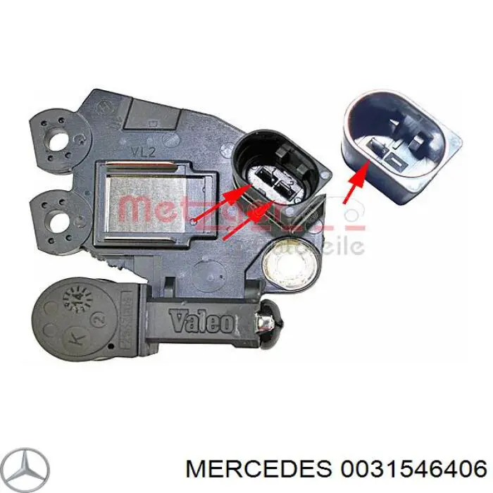 0031546406 Mercedes реле-регулятор генератора (реле зарядки)
