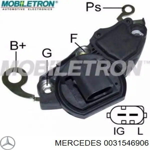 0031546906 Mercedes реле-регулятор генератора (реле зарядки)