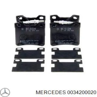 0034200020 Mercedes колодки тормозные задние дисковые