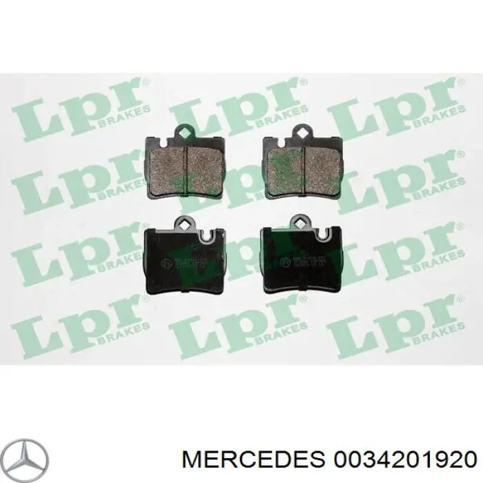 Задние дисковые колодки Mercedes 0034201920