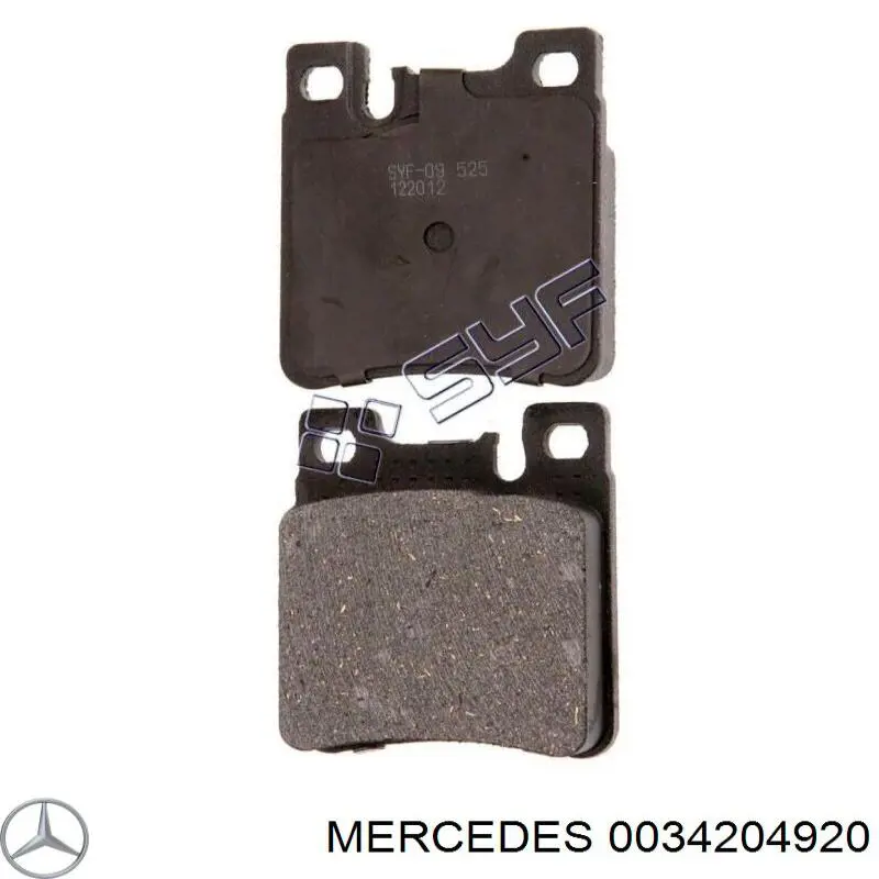 Купить 0034204920 Mercedes Колодки тормозные задние, дисковые