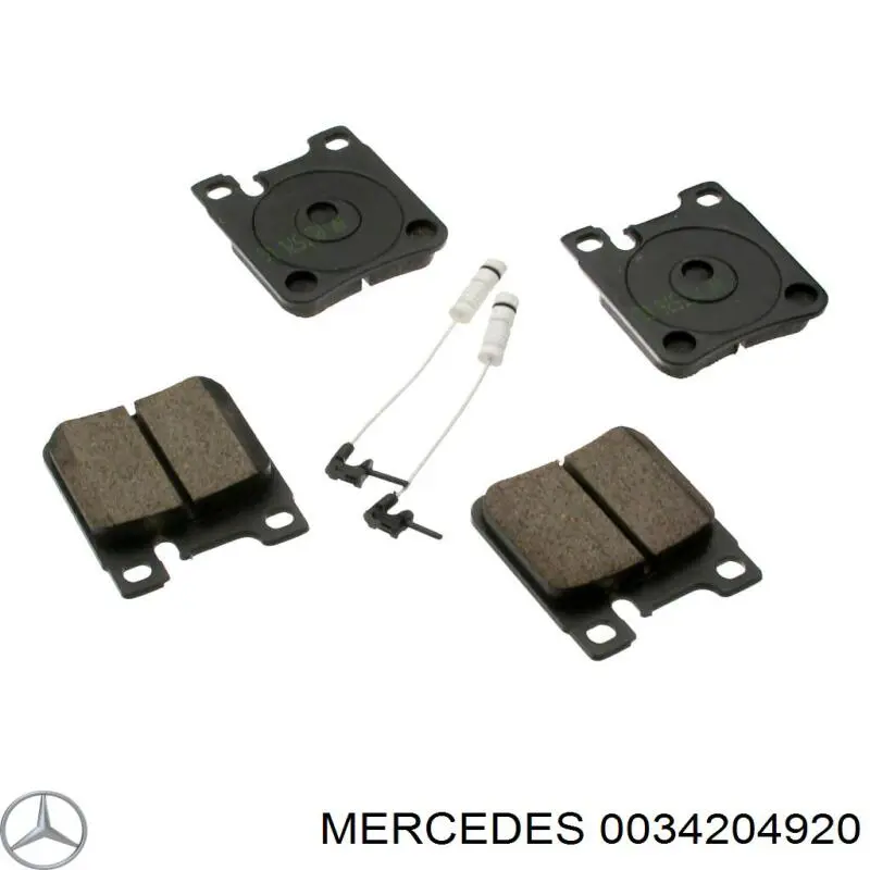 0034204920 Mercedes колодки тормозные задние дисковые