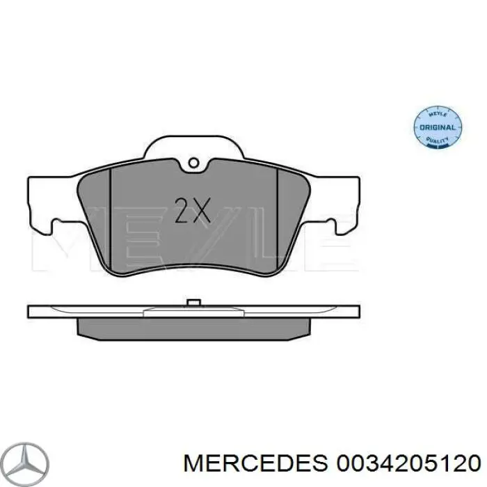 Задние тормозные колодки 0034205120 Mercedes