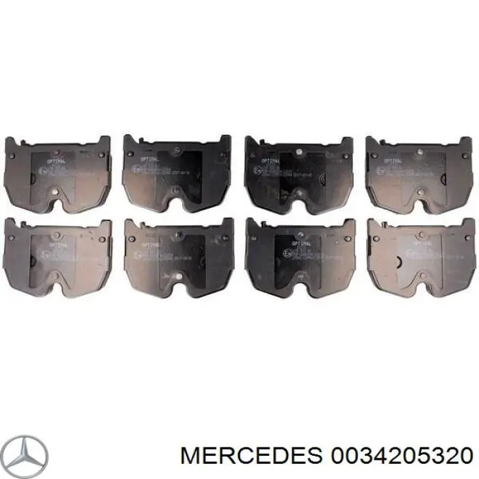 Передние тормозные колодки 0034205320 Mercedes