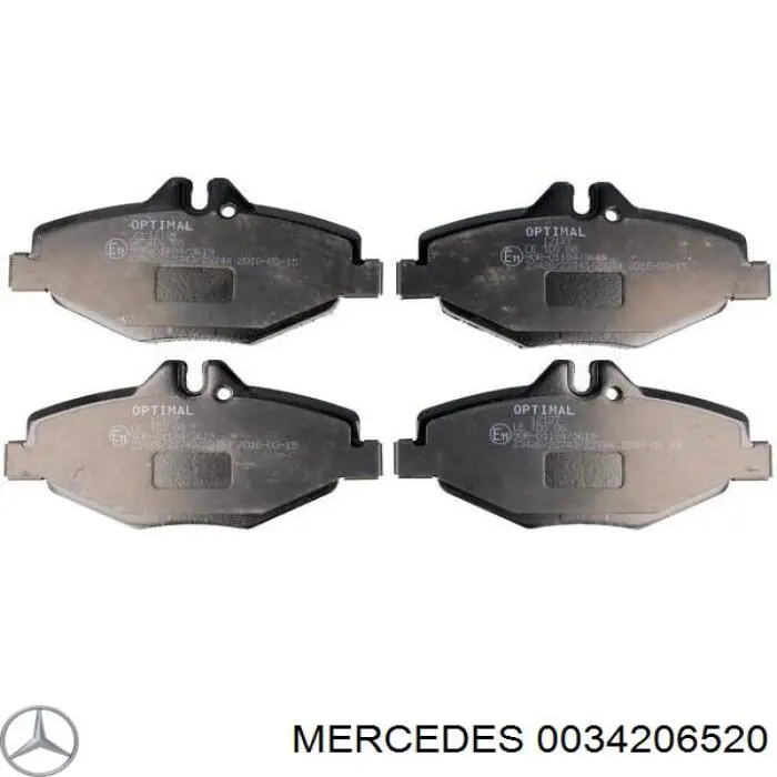0034206520 Mercedes колодки тормозные передние дисковые