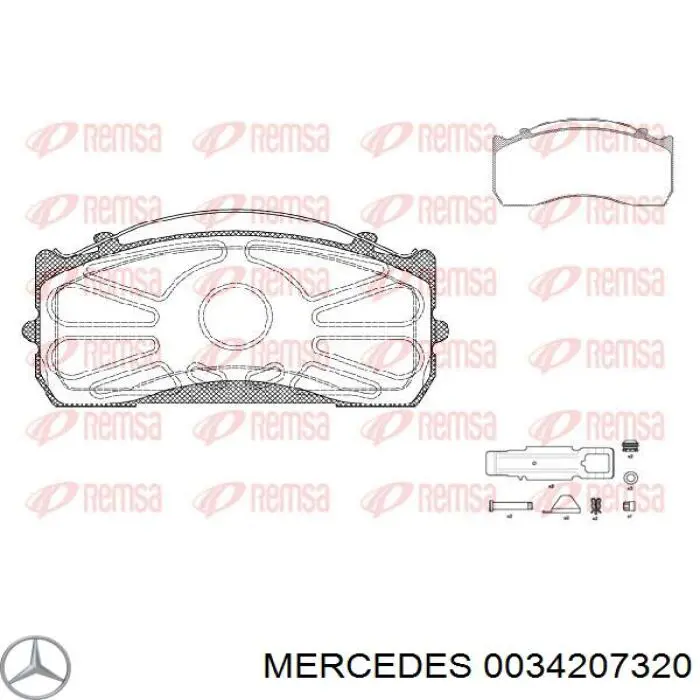 Передние тормозные колодки 0034207320 Mercedes