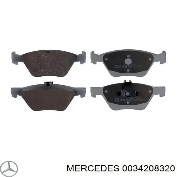 0034208320 Mercedes колодки тормозные передние дисковые