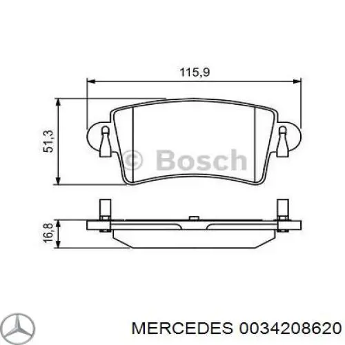 Передние тормозные колодки 0034208620 Mercedes