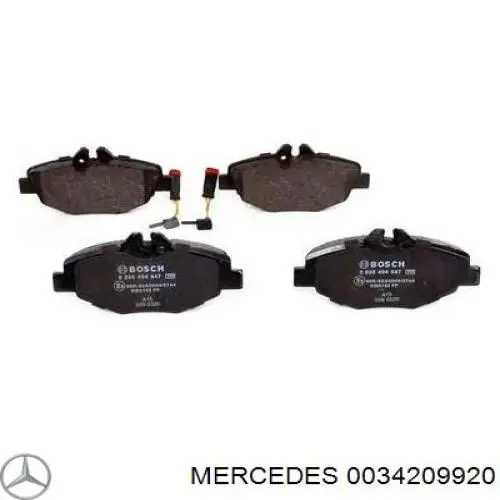 Купить 0034209920 Mercedes Колодки тормозные