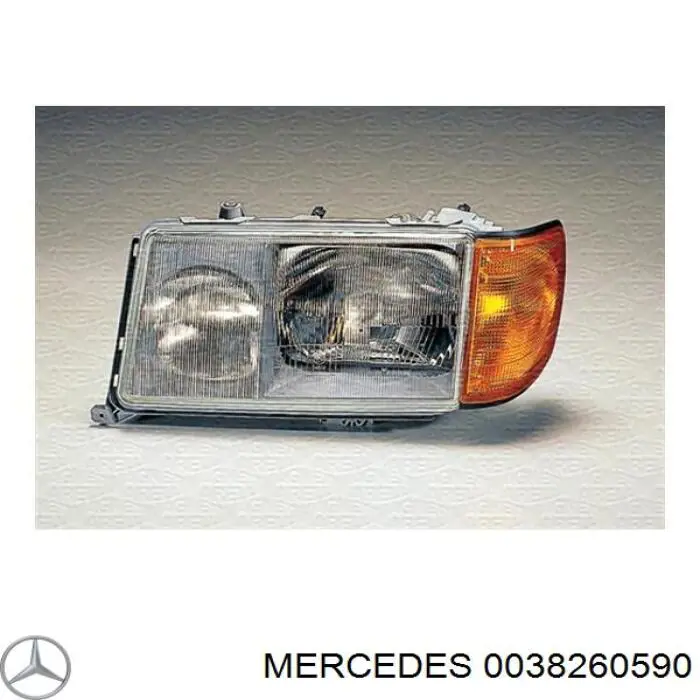 0038261190 Mercedes стекло фары левой
