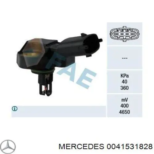 Датчик давления нагнетания воздуха Mercedes 0041531828 цена, от 31.33 USD