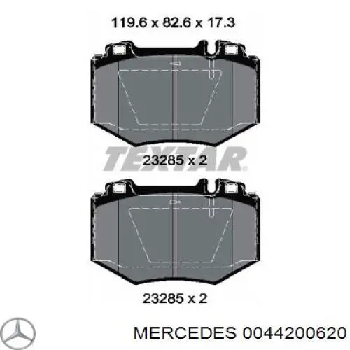 Колодки Mercedes 0044200620 цена, от 40.95 USD