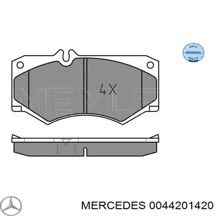 004 420 14 20 Mercedes колодки тормозные передние дисковые