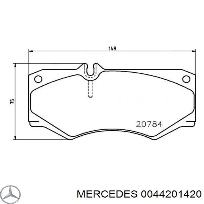Передние тормозные колодки 0044201420 Mercedes
