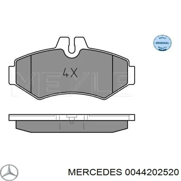 Купить 0044202520 Mercedes Колодки тормозные задние, дисковые