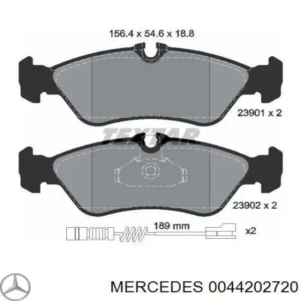 Купить 0044202720 Mercedes Колодки тормозные задние, дисковые