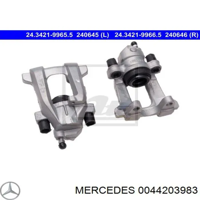 0044203983 Mercedes suporte do freio traseiro esquerdo