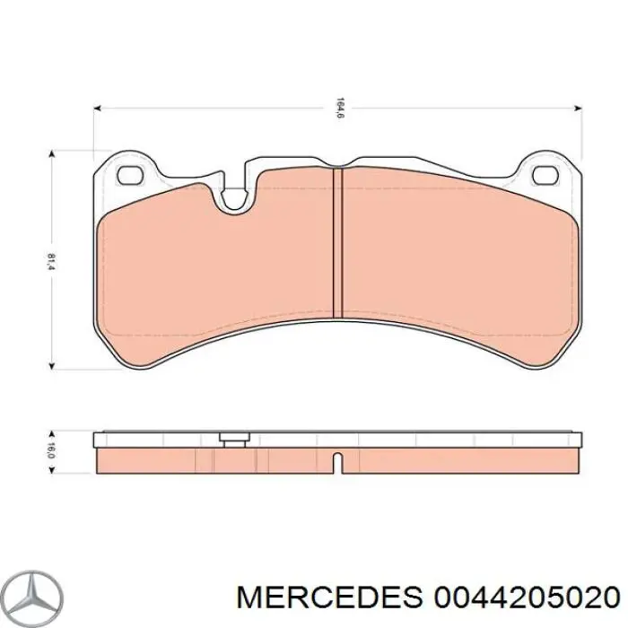 Колодки Mercedes 0044205020 цена, от 63.32 USD