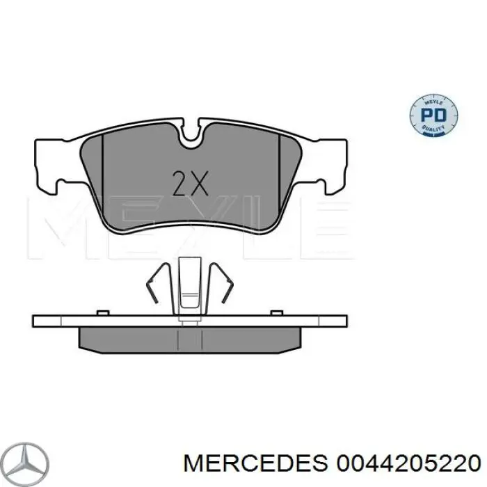 Купить 0044205220 Mercedes Колодки тормозные задние, дисковые