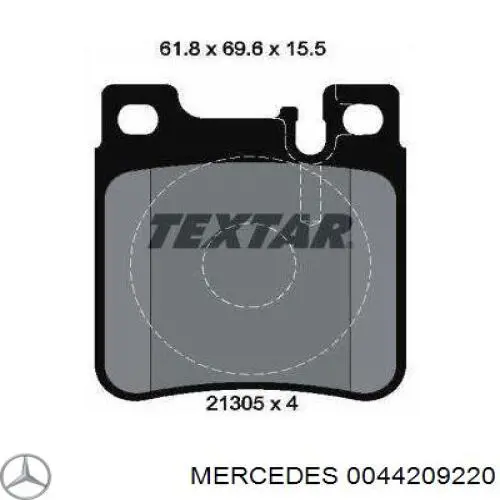 Задние тормозные колодки 0044209220 Mercedes