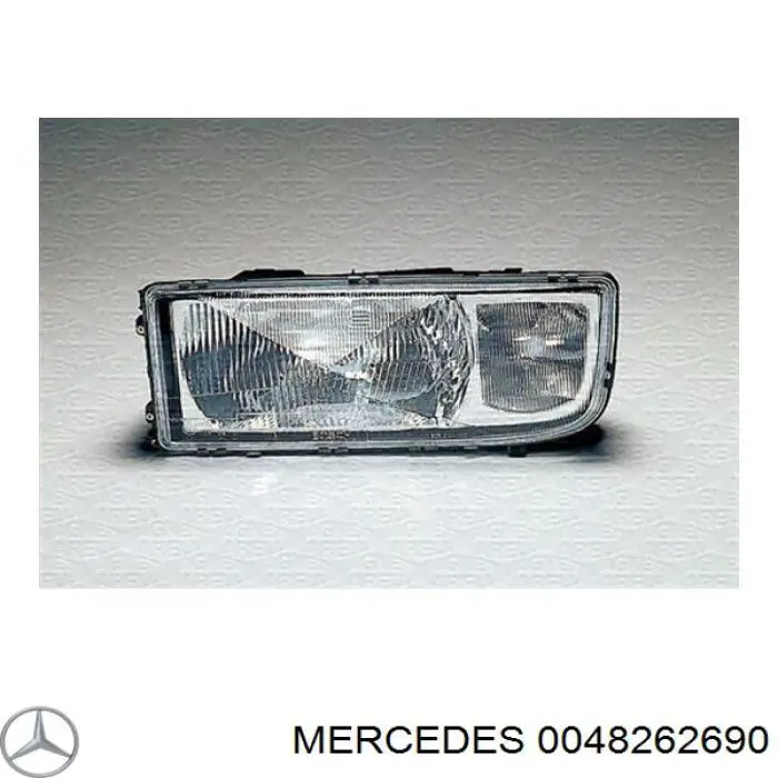 0048262690 Mercedes стекло фары правой