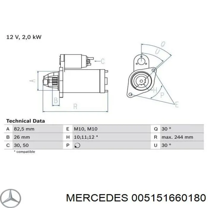 005151660180 Mercedes стартер
