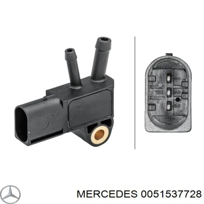 0051537728 Mercedes датчик давления выхлопных газов
