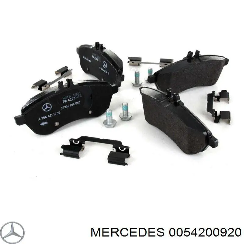 0054200920 Mercedes колодки тормозные передние дисковые