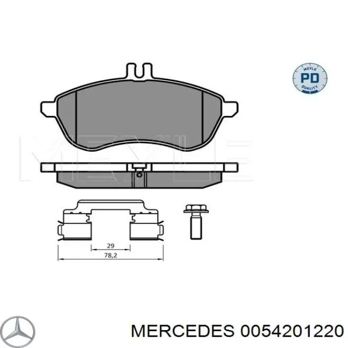 Тормозные колодки Mercedes 0054201220
