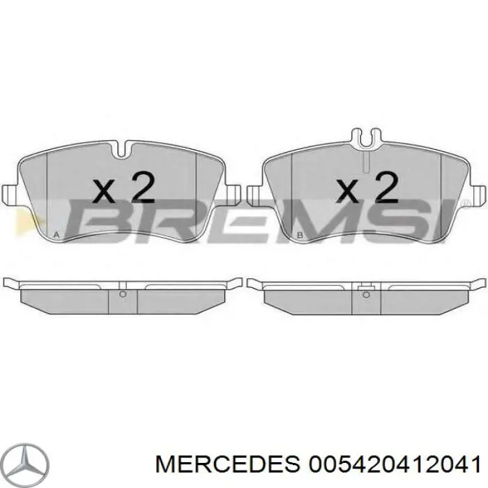 Передние тормозные колодки 005420412041 Mercedes